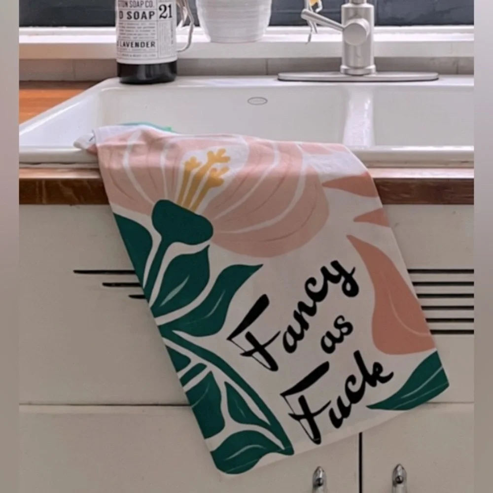 Floral Print Kitchen Towel- fancy as FU*K